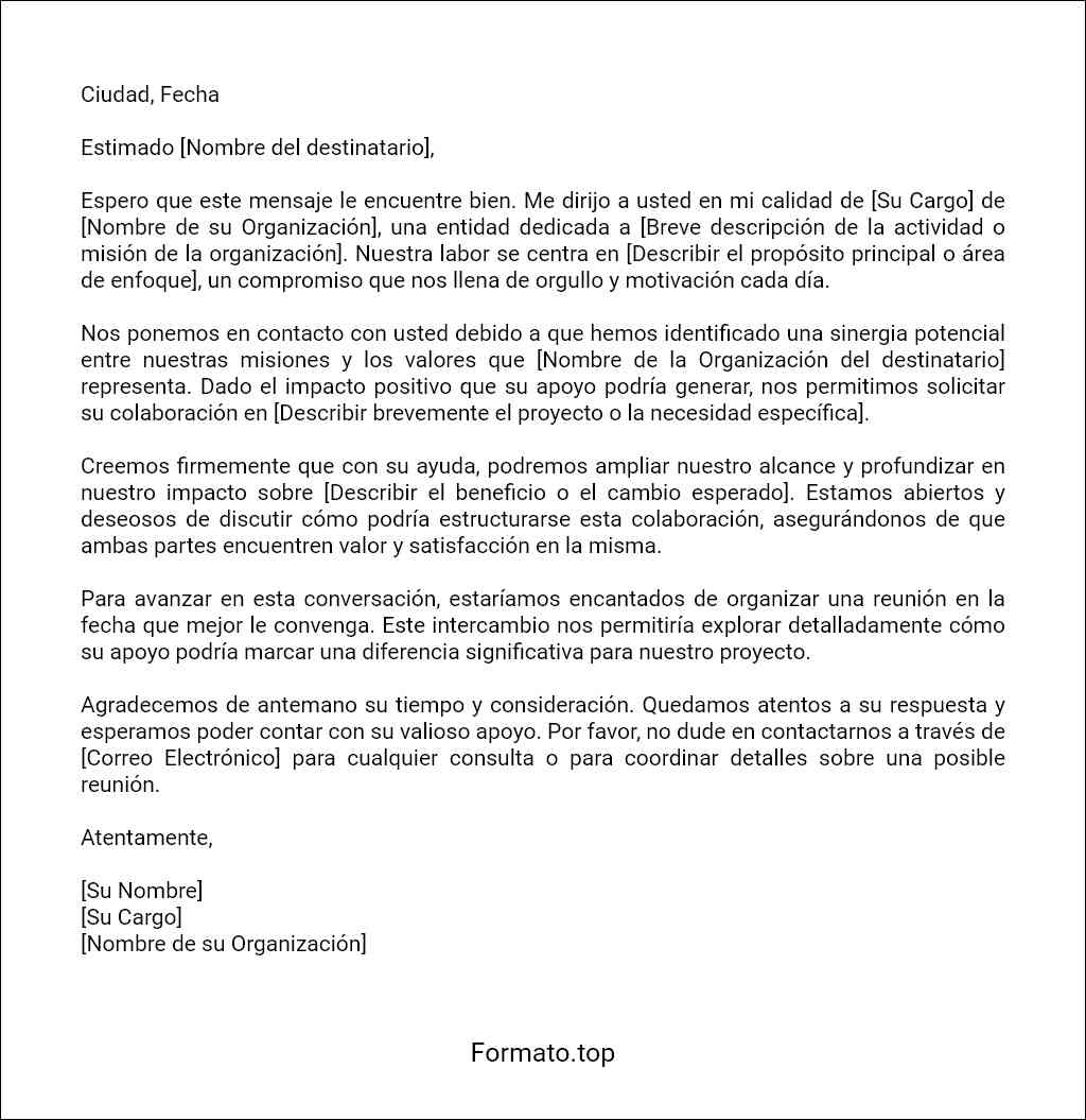 Carta de solicitud de ayuda formato